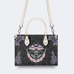 Death Moth Vintage Print - Leather Handbag