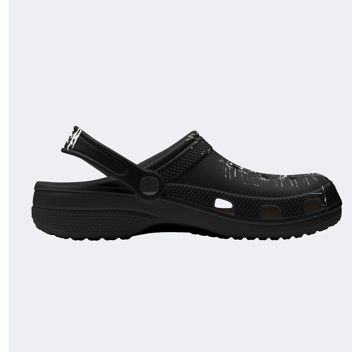 Unisex Black Metal Pinhead Print - Slippers/Sandals