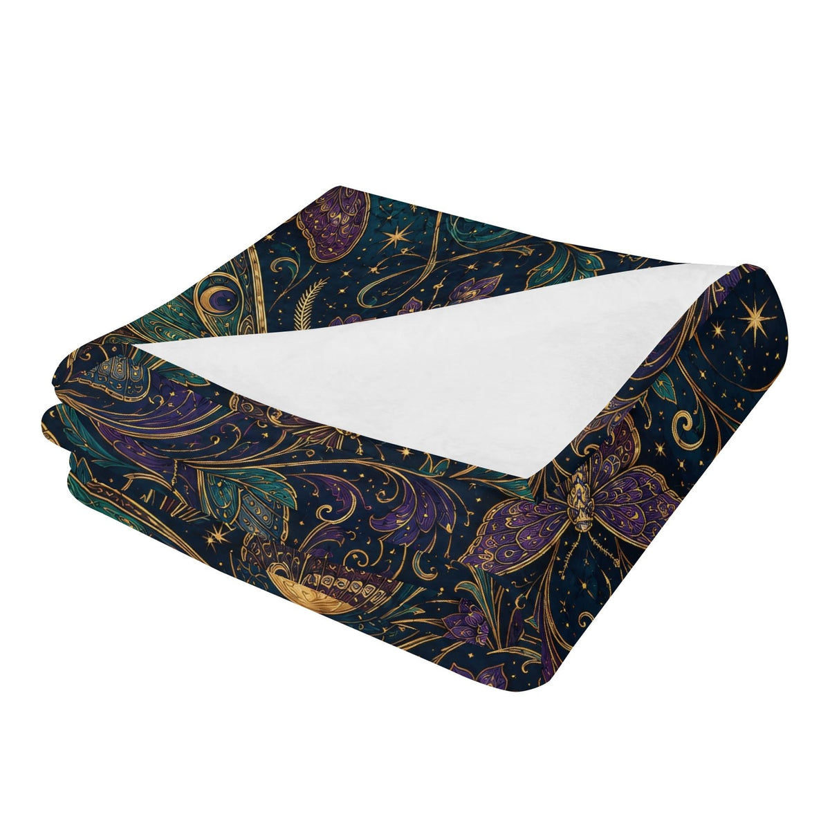 Night Sky Moth Print Blanket