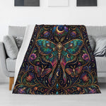 Mystical Elegant Moth Print Blanket