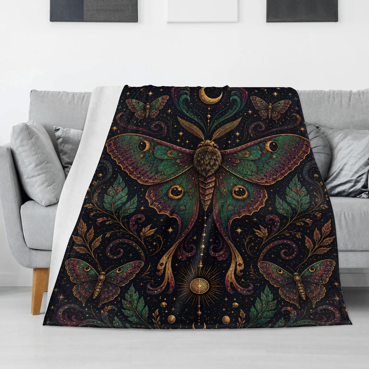 Mystical Moth Print Blanket