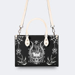 Horror Skull Print - Leather Handbag