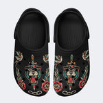 Retro Panther And Bird Print - Slippers/Sandals