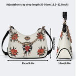 Eyes & Heart Print - Leather Crossbody Bag