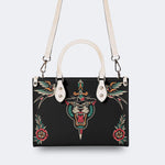 Unisex Tiger Print - Leather Handbag