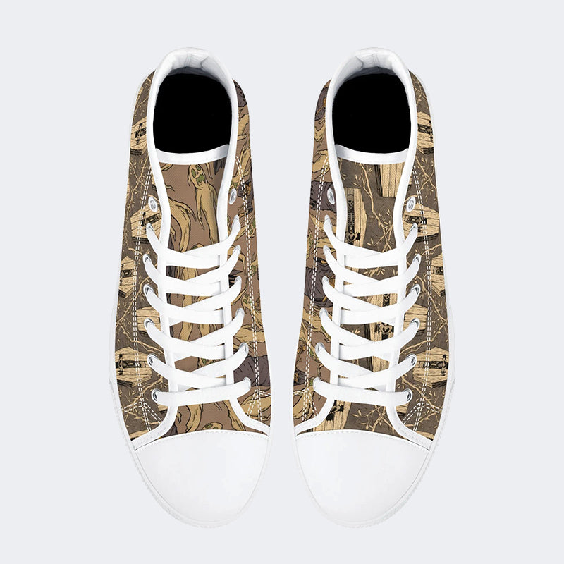 Death Skull Print - High Top Canvas