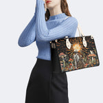 Sun Over The Mushroom Bush - Leather Handbag