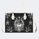 Horror Skull Print - Leather Handbag