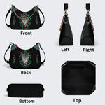 Irish Harp & Shamrocks Print - Leather Crossbody Bag
