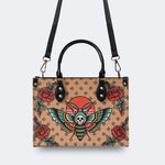 Vintage Rose Death Moth - Leather Handbag