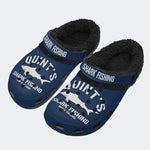 Quint's Shark Fishing Jaws Print - Fur Lined Slippers/Sandals
