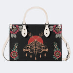 Vintage Death Moth Print - Leather Handbag