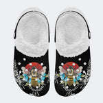 Retro Bee Art Print - Fur Lined Slippers/Sandals