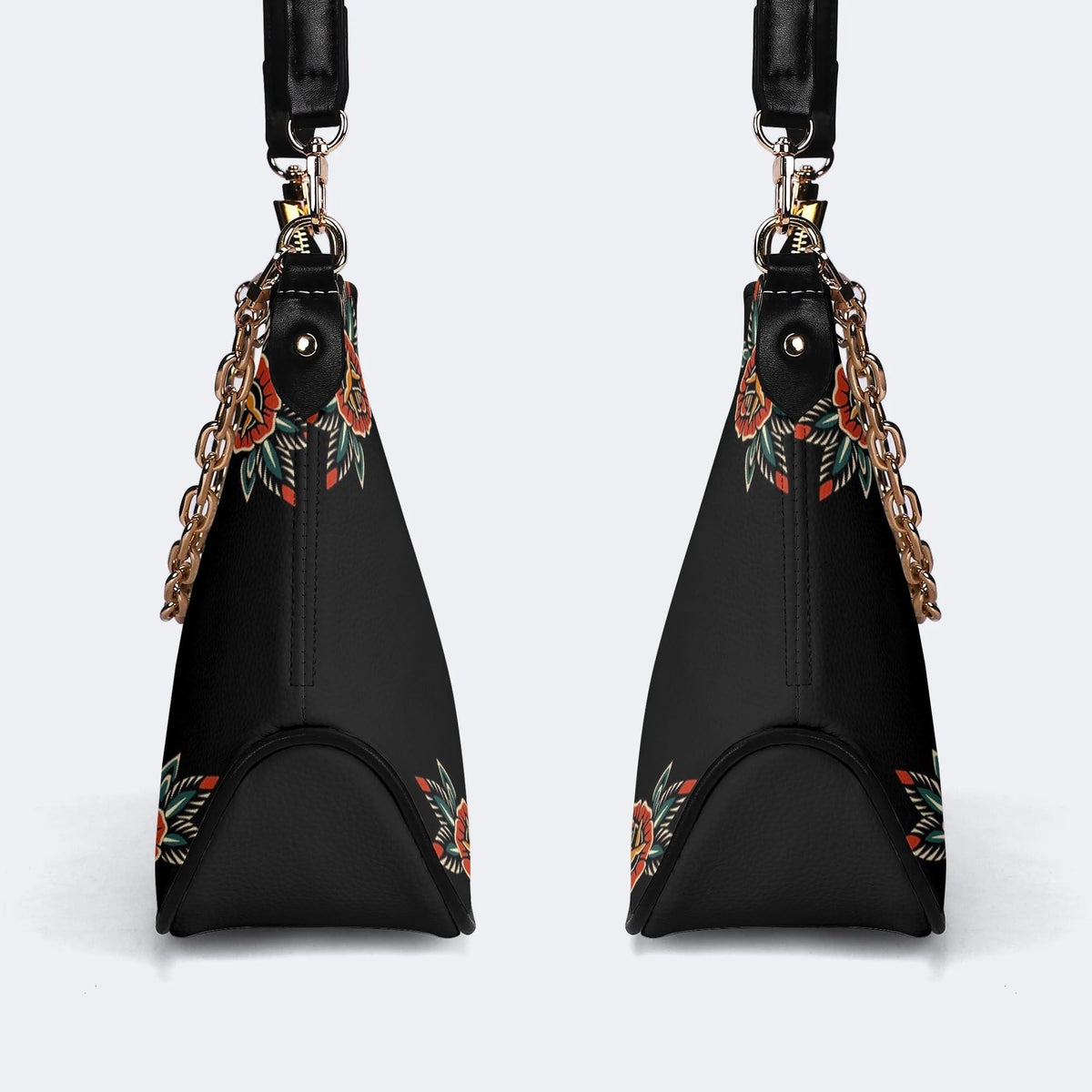 Flaming Heart Art Print - Leather Crossbody Bag