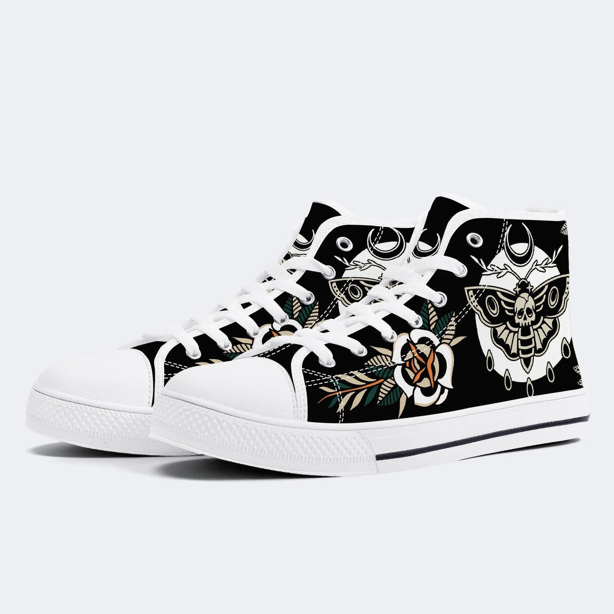 Unisex Death Moth Vintage Print - High Top Canvas