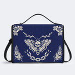 Classic Death Moth Vintage Print - Leather Satchel Bag