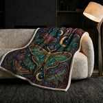 Night Sky Moth Print Blanket