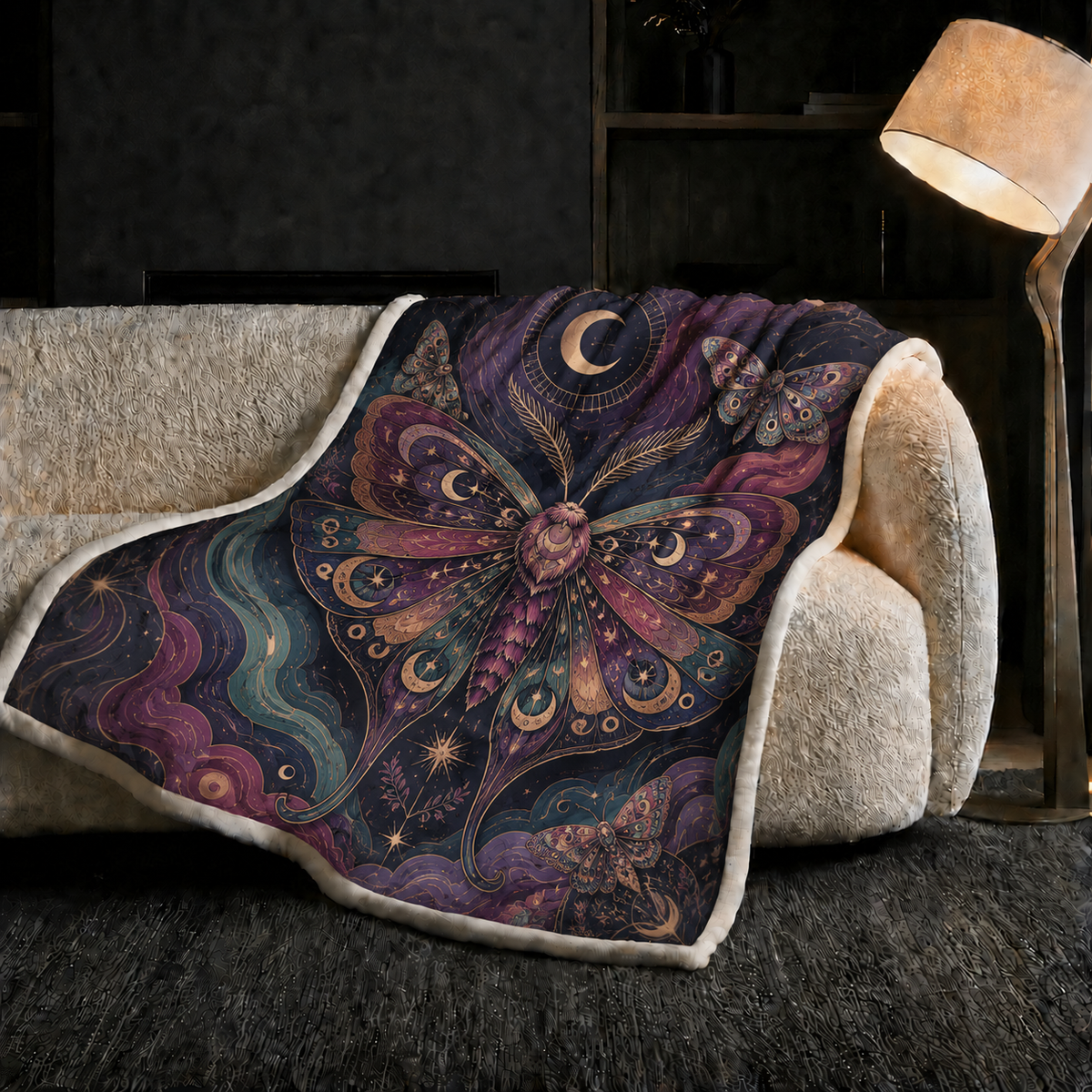 Celestial Moth Print Blanket