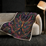 Mystical Boho Moth Print Blanket