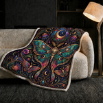 Mystical Elegant Moth Print Blanket