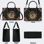 Grim Reaper Flowers Print - Leather Handbag
