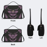 Classic Purple Death Moth Vintage Print - Leather Satchel Bag
