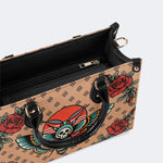 Vintage Rose Death Moth - Leather Handbag