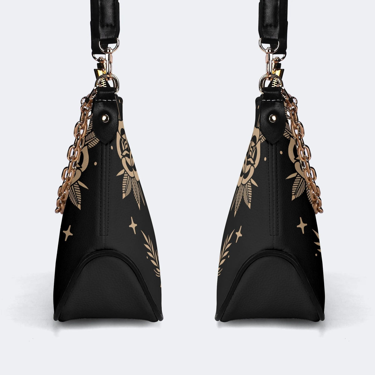Skeleton Moth Under The Moon - Leather Crossbody Bag
