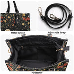 Starry Sky Over Flowers - Leather Handbag