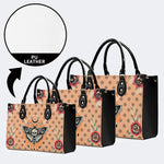 Vintage Death Moth Print - Leather Handbag