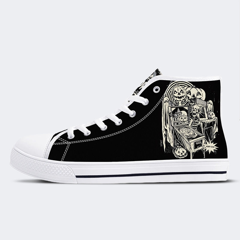 Unisex Halloween Horror Print - High Top Canvas