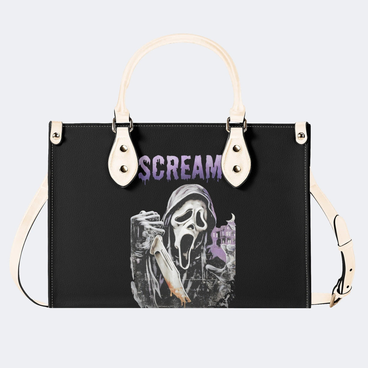 Horror Ghostface Print - Leather Handbag