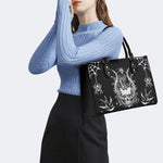 Horror Skull Print - Leather Handbag