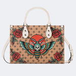 Vintage Rose Death Moth - Leather Handbag