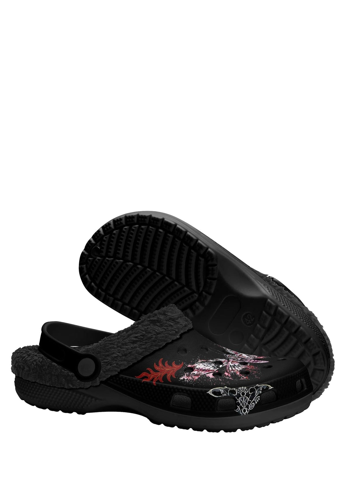 Sole view of gothic slippers showing grip design