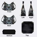 Gothic Bat Print - Leather Crossbody Bag