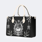 Horror Skull Print - Leather Handbag