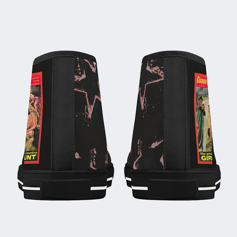 Unisex Girl Hunt Print - High Top Canvas