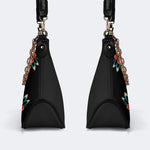 Vintage Eagle & Snake Print - Leather Crossbody Bag