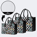 Gothic Pattern Patchwork Print - Leather Handbag