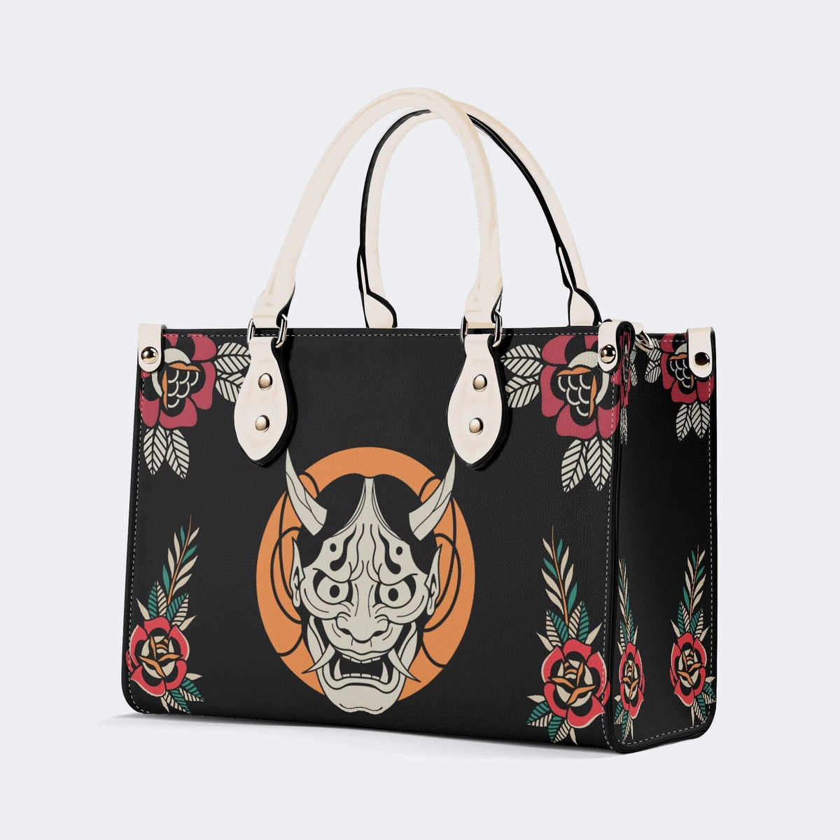 Horror Demon Print - Leather Handbag
