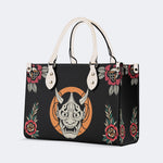 Horror Demon Print - Leather Handbag