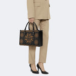Retro Sun Print - Leather Handbag