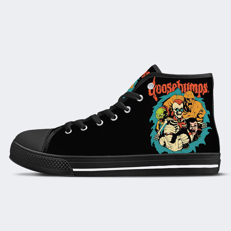Unisex Horror Skull Print - High Top Canvas