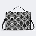 Retro Gothic Black Stripe Lace - Leather Satchel Bag