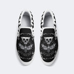Unisex Death Moth&Skull Print - Slip On Shoes