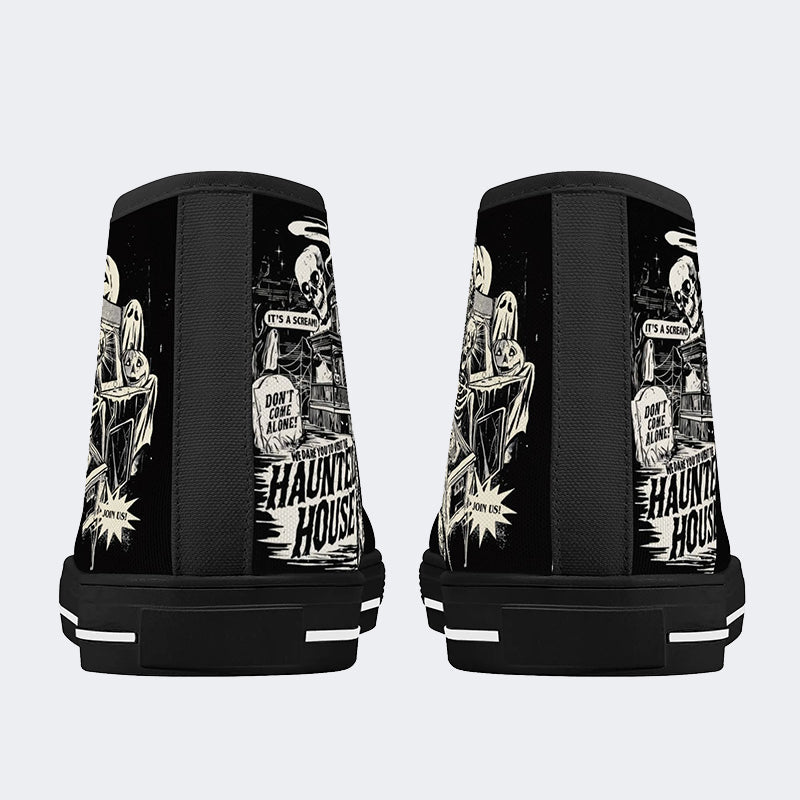 Unisex Halloween Horror Print - High Top Canvas