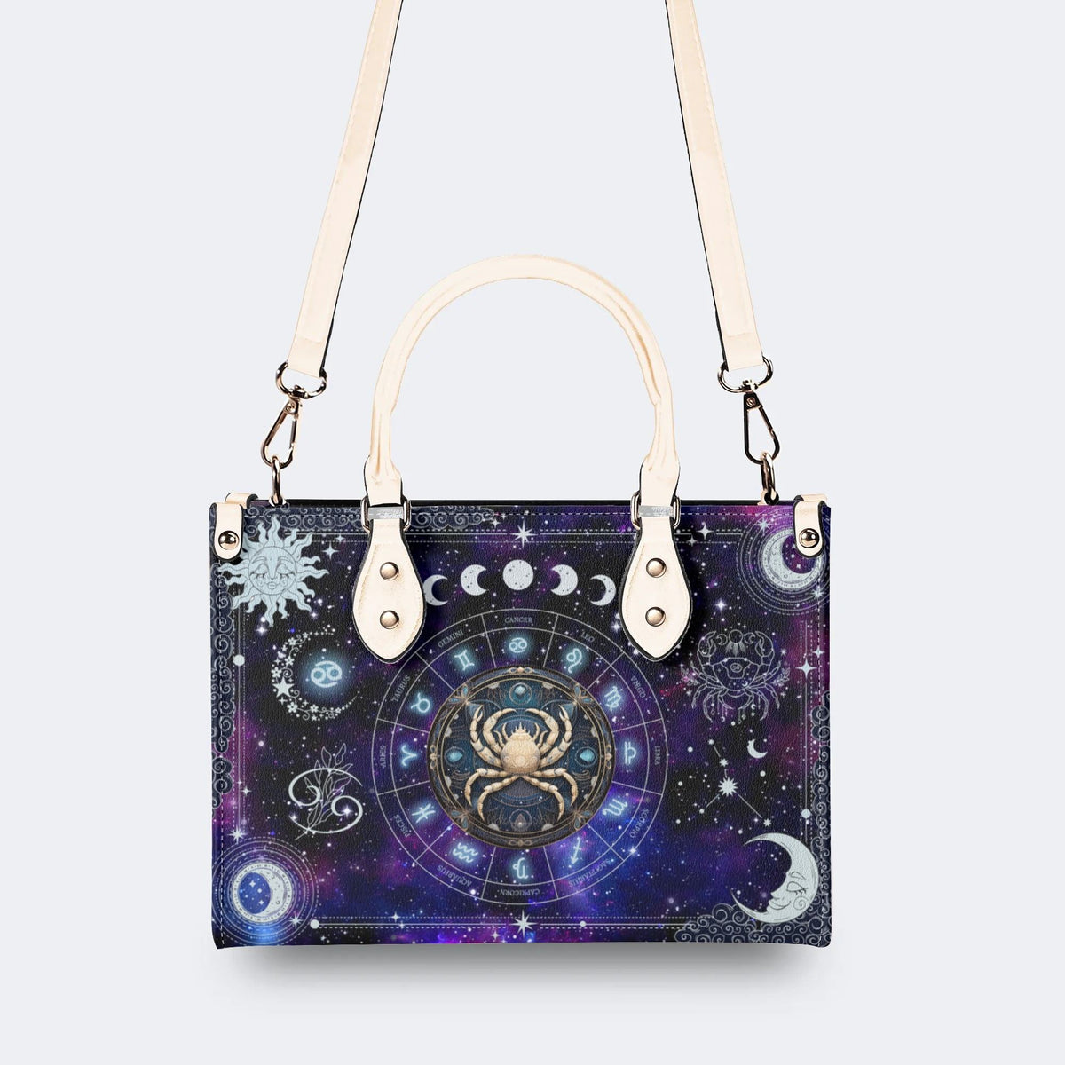 Cancer Starry Sky - Leather Handbag
