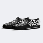 Unisex Death Skull Print - Slip On Shoes