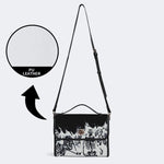 Horror Skull Print - Leather Satchel Bag
